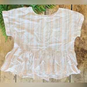 Blu Pepper Striped Ruffle Blouse